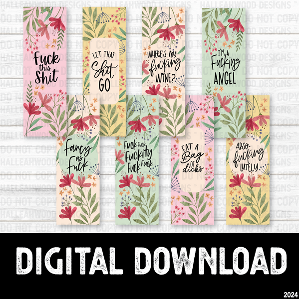 Naughty Floral Bookmarks
