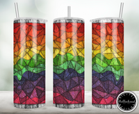 Stained Glass Tumbler and Round- Rainbow