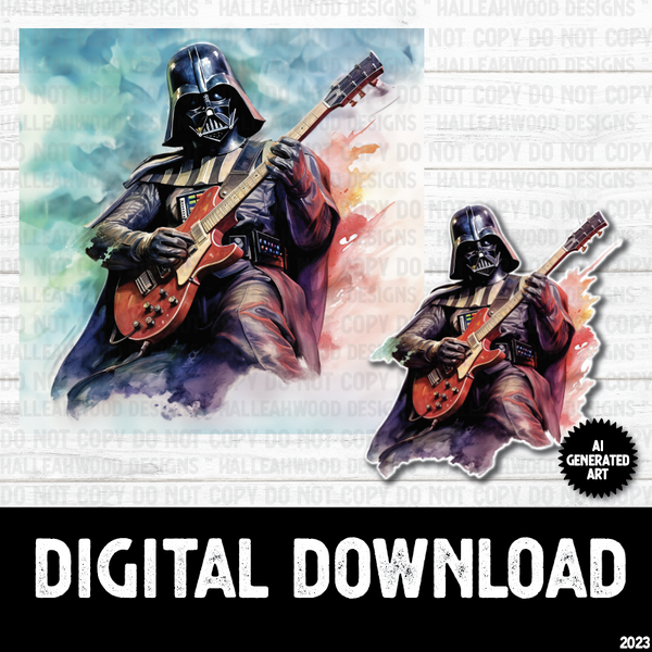 AI Generated Art Vader on Guitar