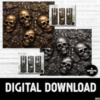 AI Generated Art 3D Metal Skull Tumbler Wrap