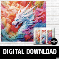 AI Generated Art Dragon Waves Colorful