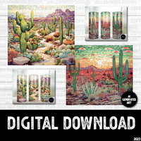 AI Generated Art Mosaic Cactus Version 1