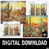 AI Generated Art Mosaic Cactus Version 2