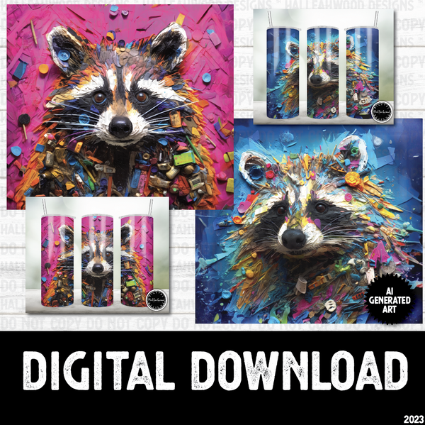 AI Generated Art Trash Pandas Made of Trash Racoons