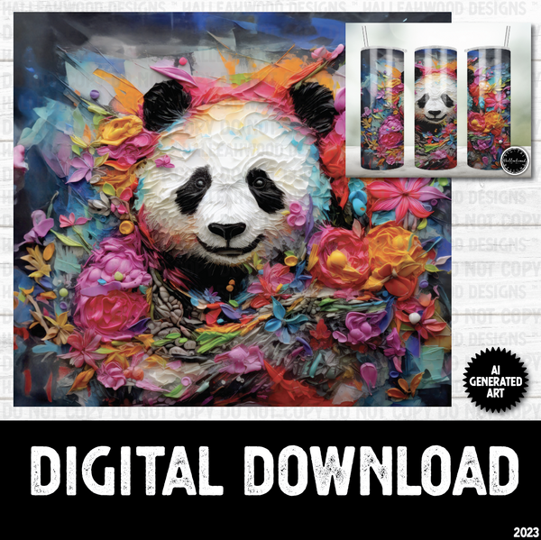 AI Generated Art Panda tumbler wrap