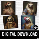 AI Generated Art Mosaic Formal Sloths
