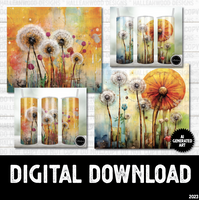 AI Generated Art Dandelion Tumbler Wrap