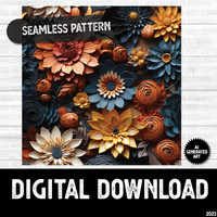 AI Generated Art Seamless Pattern Flowers 3