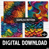 AI Generated Art Seamless Pattern Rainbows