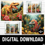 AI Generated Art 3D Tumbler Wrap Dinosaurs