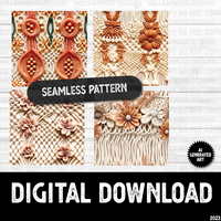 AI Generated Art Embroidered Seamless Pattern Macrame 2