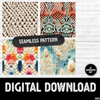 AI Generated Art Embroidered Seamless Pattern Macrame 3