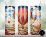 AI Generated Art 3D Tumbler Wrap Hot Air Balloons