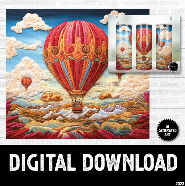 AI Generated Art 3D Tumbler Wrap Hot Air Balloons