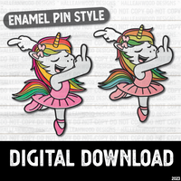 Enamel Pin style- Middle Finger Ballerina Unicorn