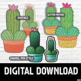 Cactus Dick Enamel Glitter Patches