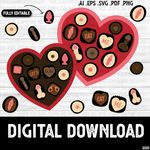 Valentine Chocolate Hearts Adult Version