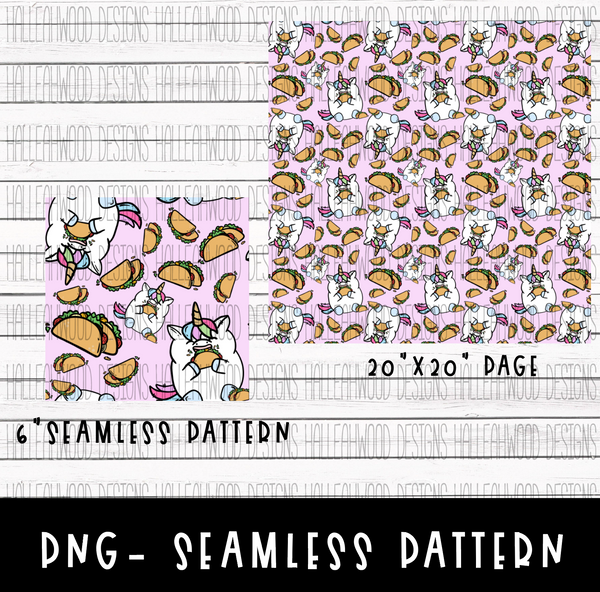 Unicorn Taco- Seamless Pattern