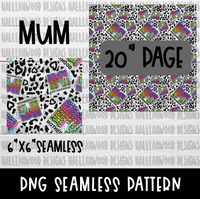 Motherhood MTV Lisa Frank style- MUM- Seamless Pattern