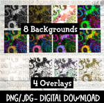 Tie Dye Glitter- Digital Papers- BUNDLE