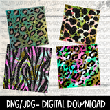 Animal Print and Glitter- Digital Papers- BUNDLE