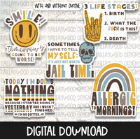 Demotivational Sayings Retro Colors 1- Sticker Bundle