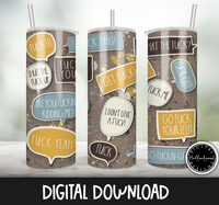 Tumbler- Cuss Word Cup- Retro Colors