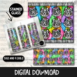 Stained Glass Tumbler- Sugar Skulls