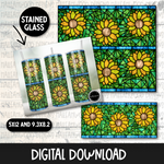 Stained Glass Tumbler- Sunflowers