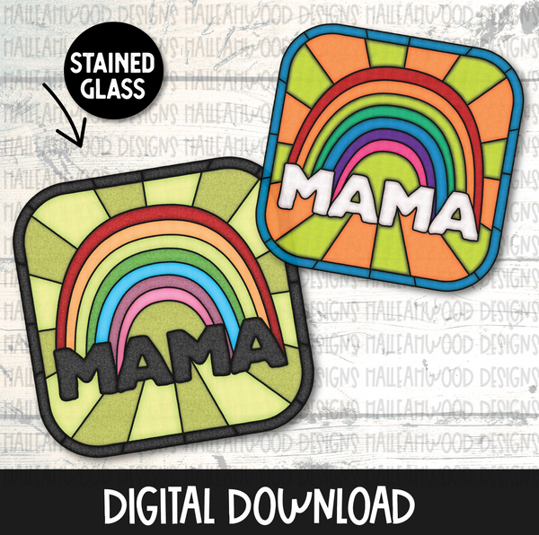 Stained Glass Round- Mama Patch