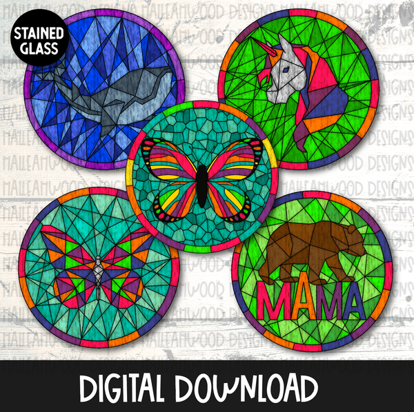 Animal Stained Glass Rounds