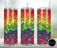 Stained Glass Tumbler and Round- Rainbow