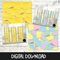 Sticky Notes Tumbler Wraps