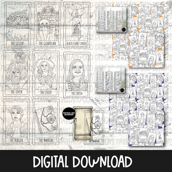 Halloween Movie Cards and Seamless Pattern