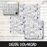 Halloween Movie Cards and Seamless Pattern