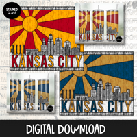 Stained Glass City Skyline Kansas City