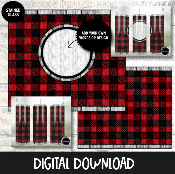 Stained Glass Buffalo Plaid Tumbler
