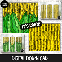Stained Glass Tumbler Corn