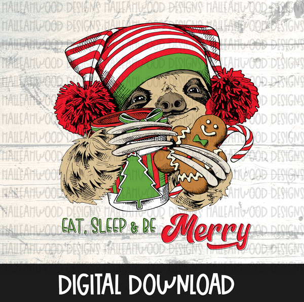 Christmas Sloth- Eat, Sleep and be Merry 2