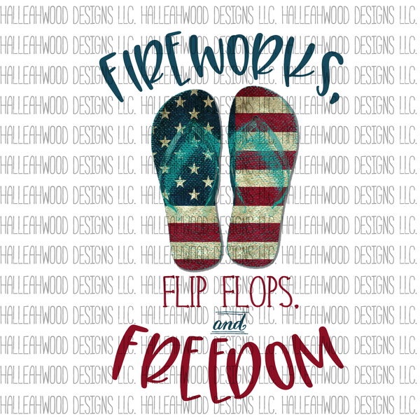 Fireworks Flip Flops Freedom