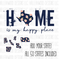 Home Is my Happy Place- Navy Floral BUNDLE