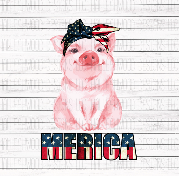 Merica Flag Pig