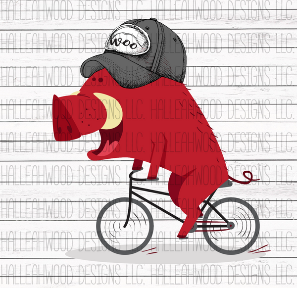 Hog on a bike