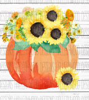 Pumpkin with Sunflowers