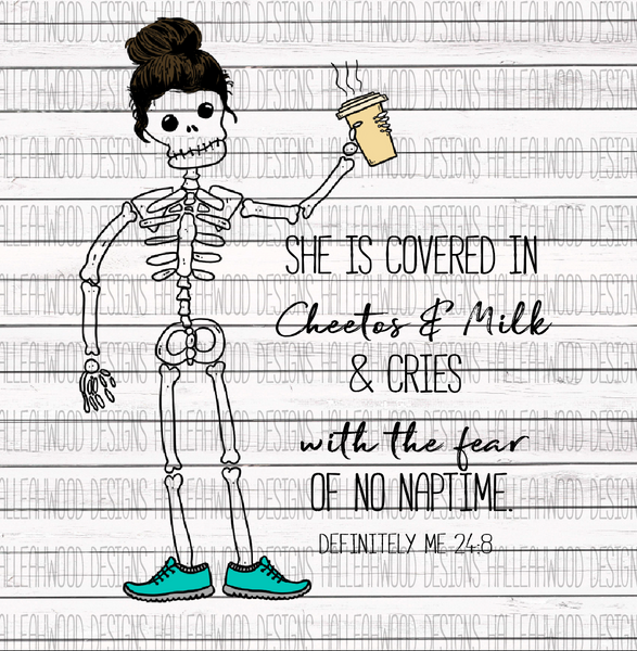 Skeleton Mom- Cheetos and Milk