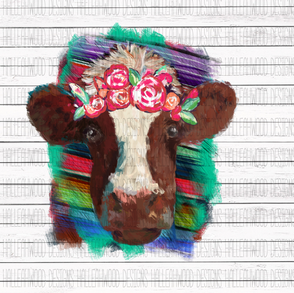 Painted Cow with Flowers