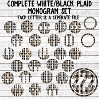 White Plaid Monogram Alphabet- BUNDLE