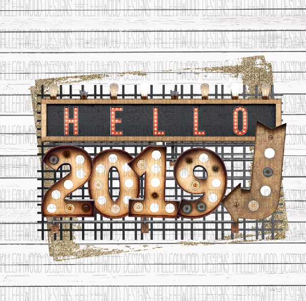 Hello 2019- Glitter Background
