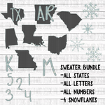 Sweater States Letters and Numbers- BUNDLE