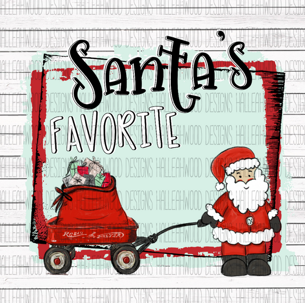 Santa's Favorite Blank- with wagon